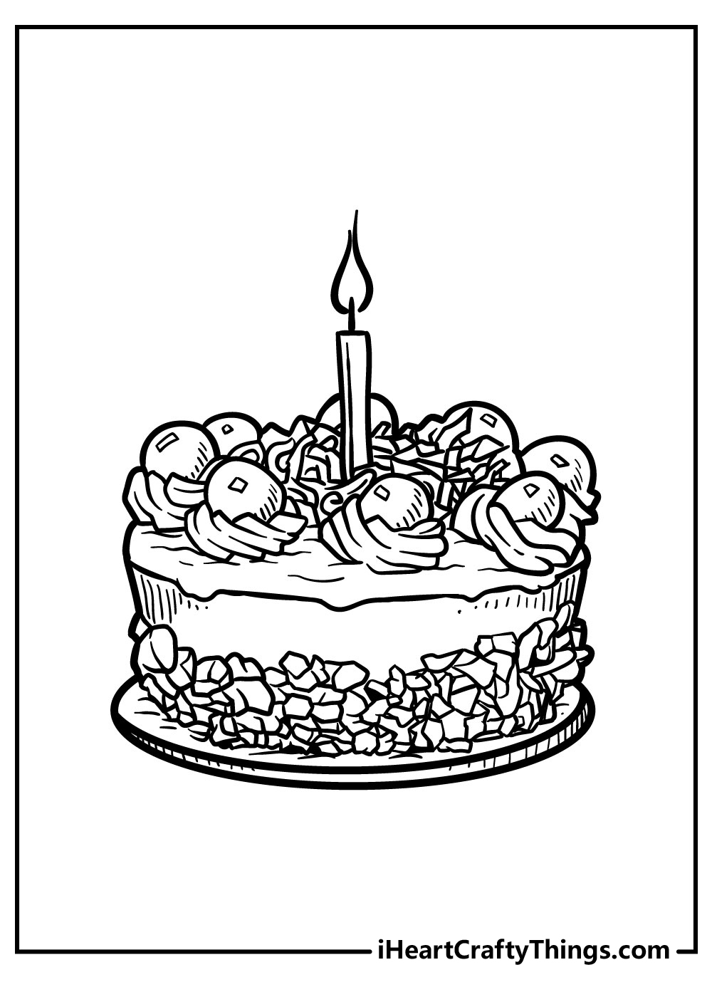 Cake coloring pages free printables