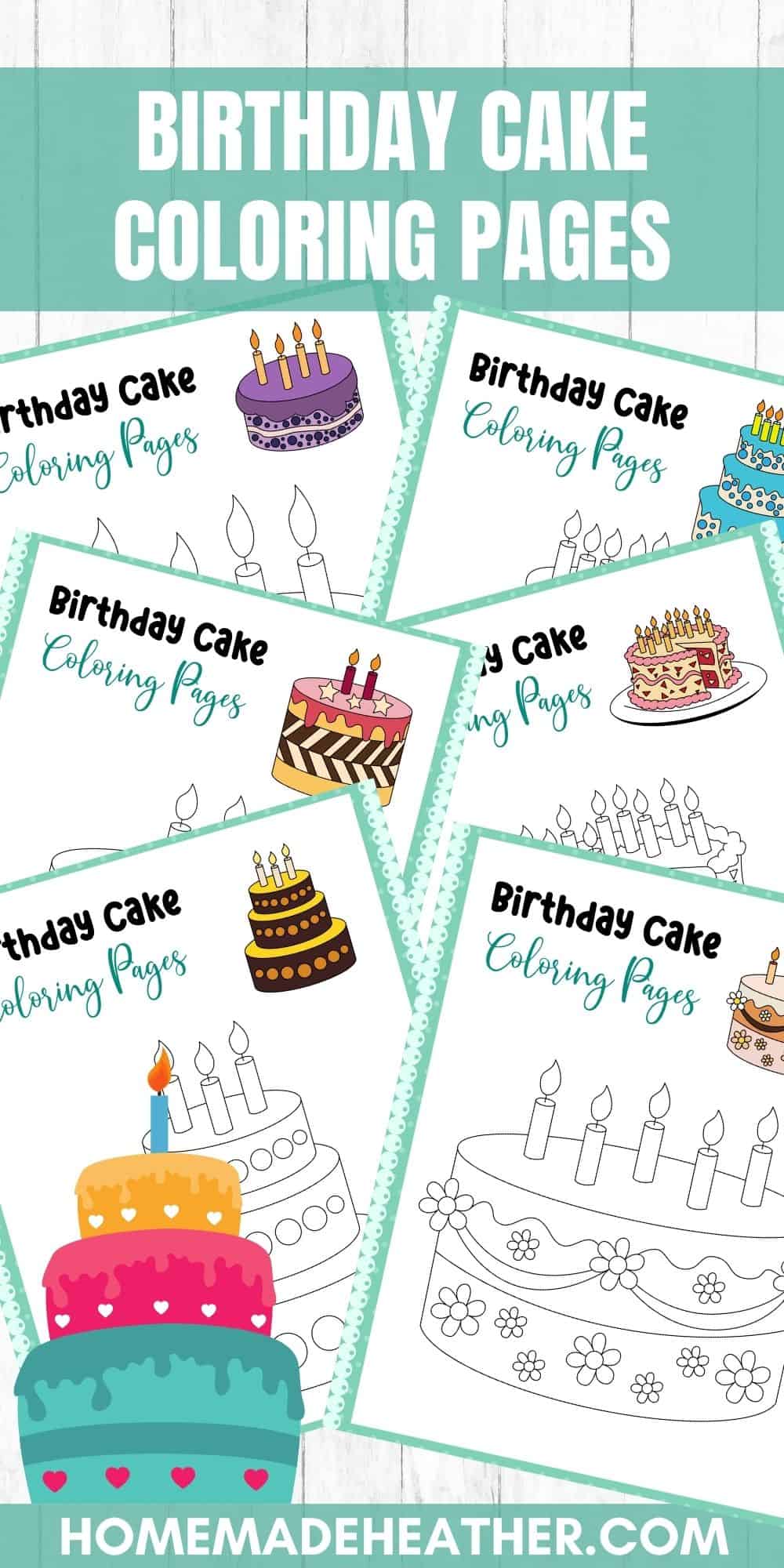 Printable birthday cake coloring pages homemade heather