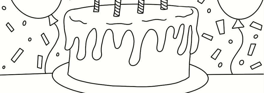 Birthday cake coloring page â cookies racecars