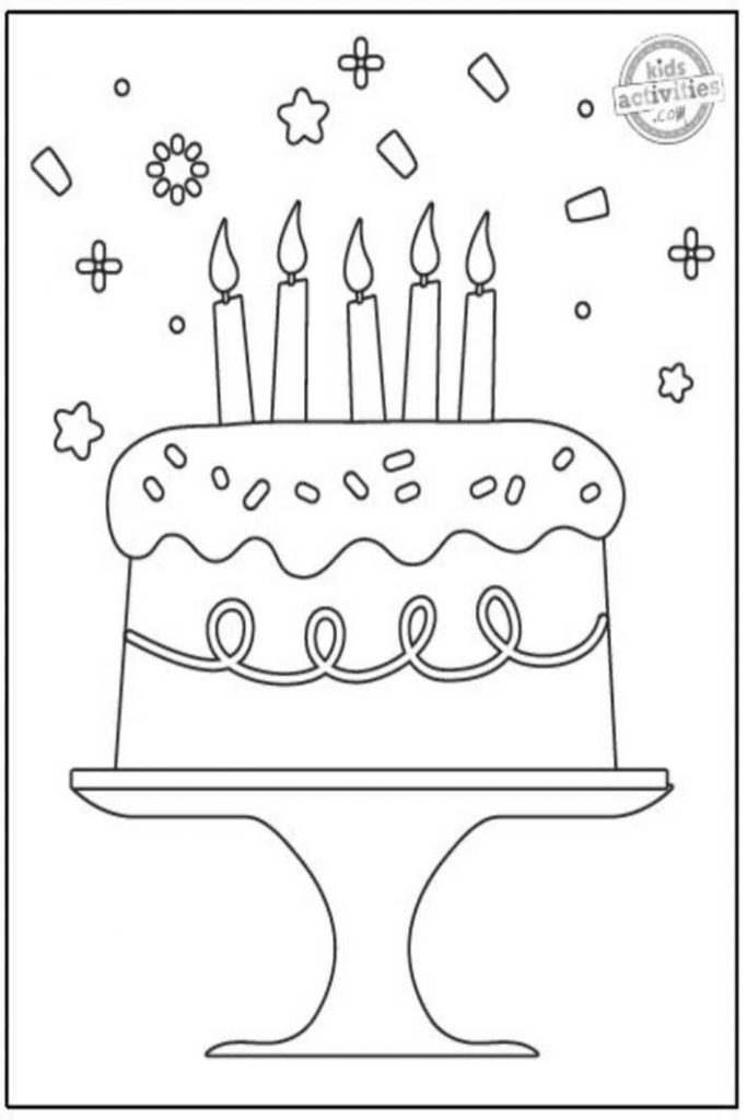 Free printable birthday cake coloring pages kids activities blog