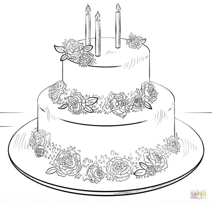 Big birthday cake coloring page free printable coloring pages cake drawing birthday cake illustration cake illustration