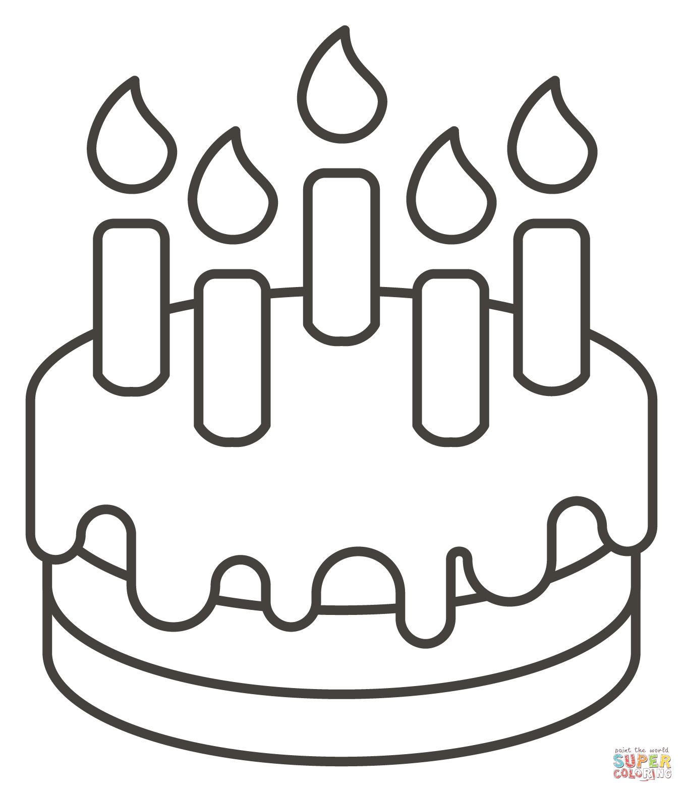 Birthday cake coloring page free printable coloring pages