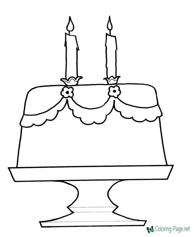 Birthday cake coloring pages