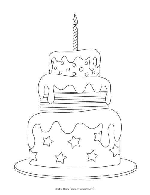 Free happy birthday coloring pages for kids mrs merry