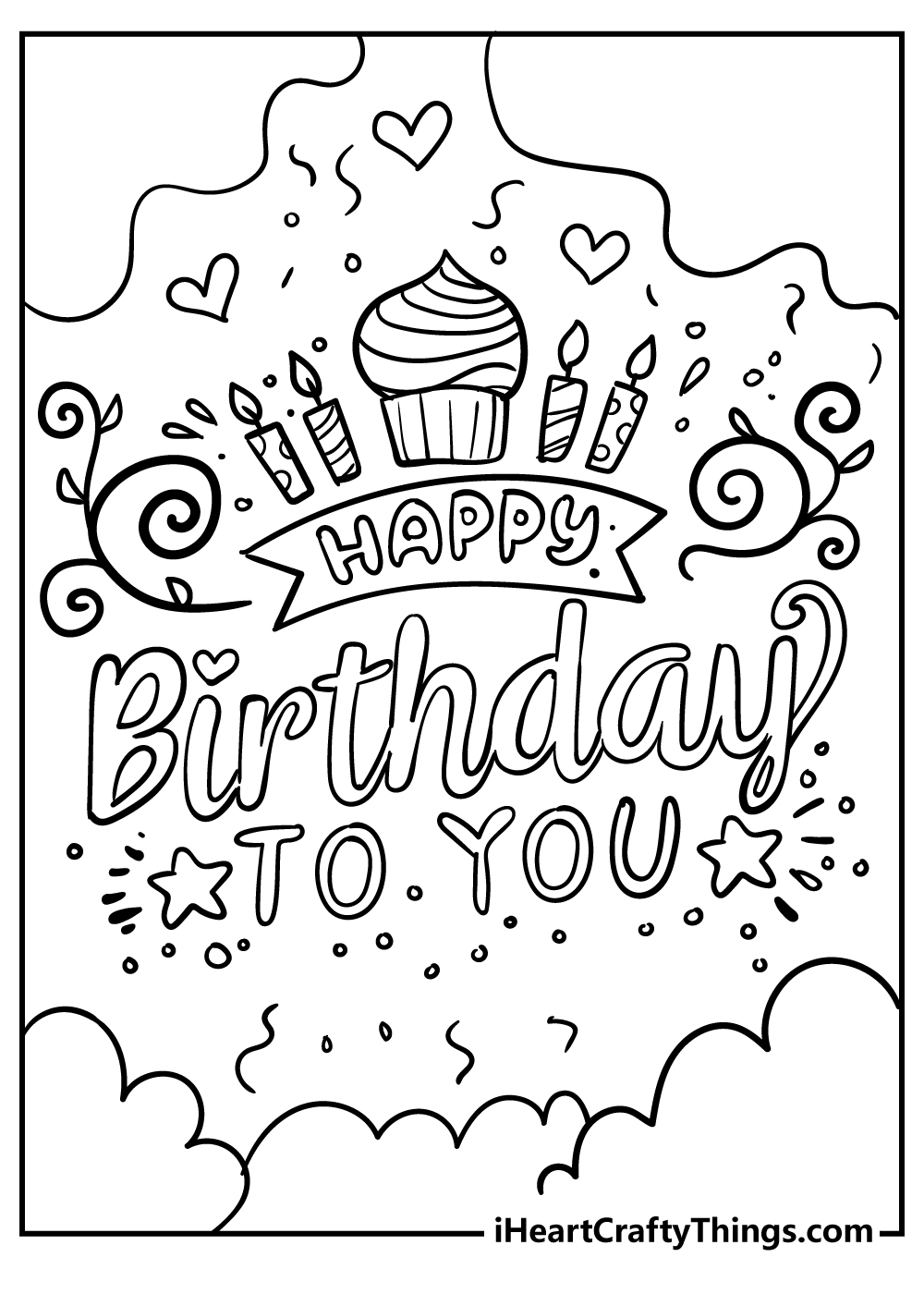 Happy birthday coloring pages free printables