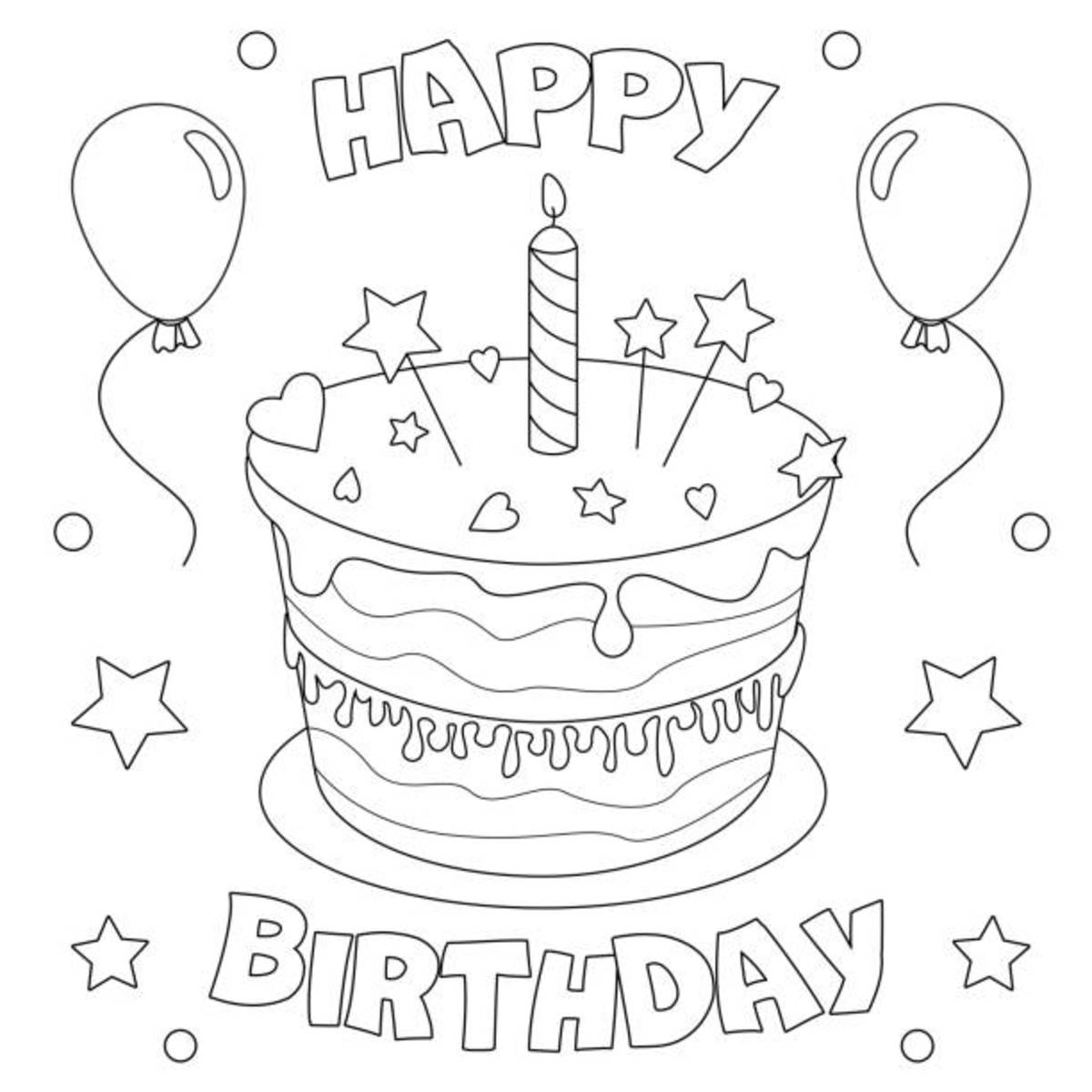 Printable birthday cards to color