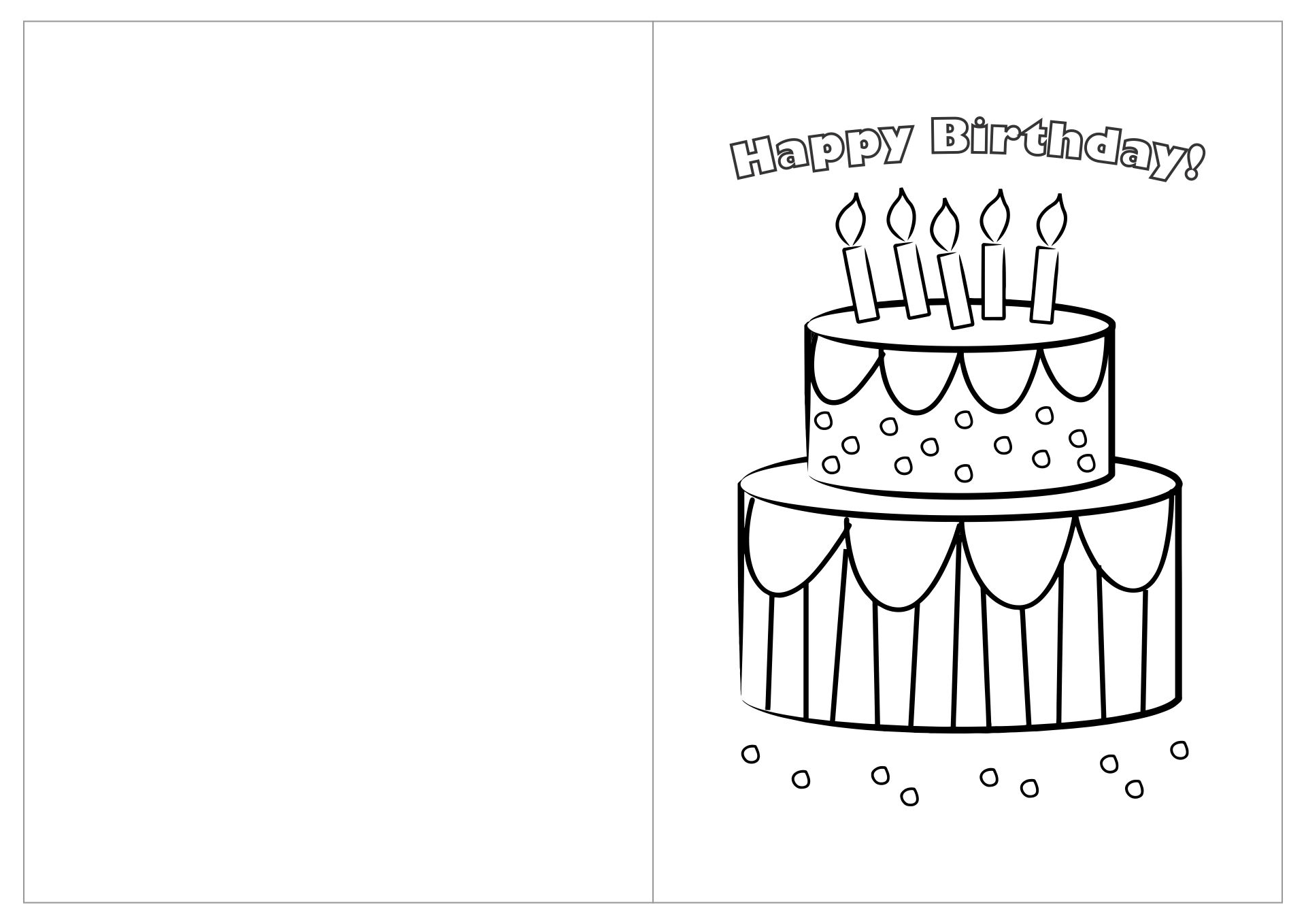 Happy birthday card printable coloring