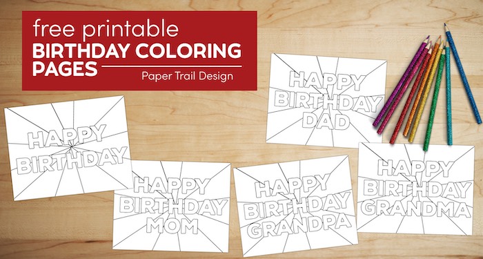 Free printable happy birthday coloring pages