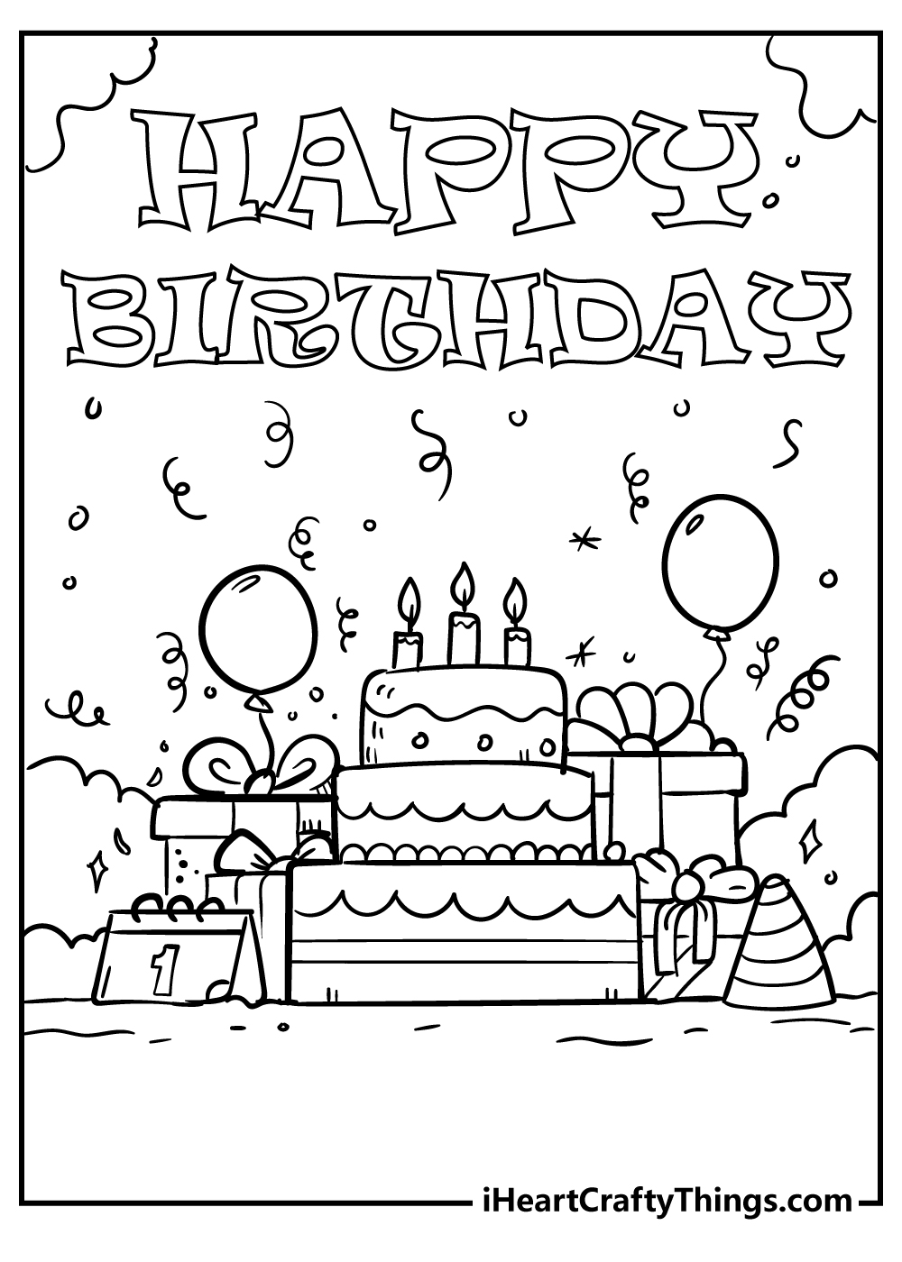 Happy birthday coloring pages free printables