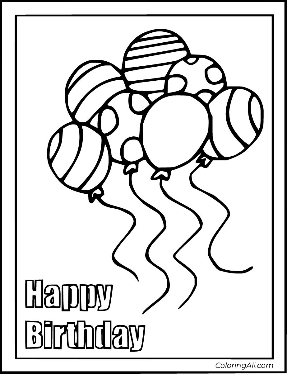 Birthday card coloring pages