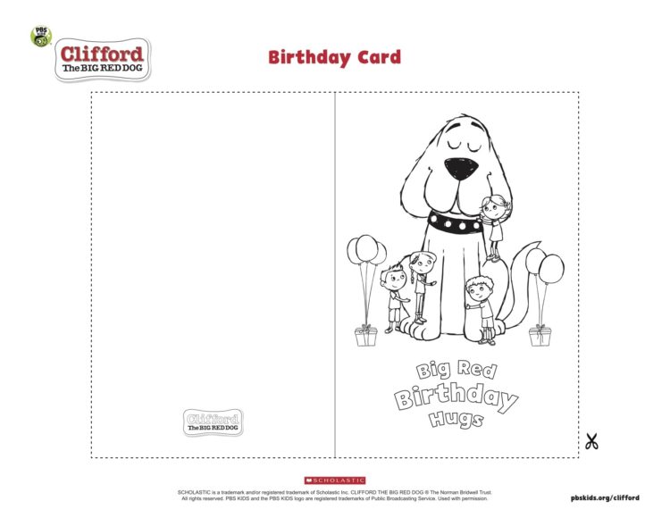 Clifford birthday card kids coloring pages kids for parents