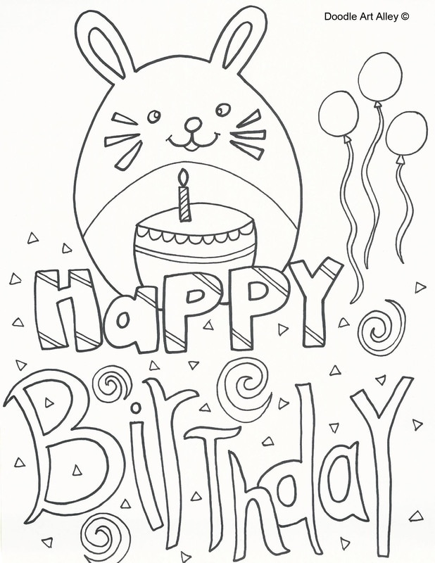 Pet birthday coloring pages