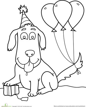 Birthday dog worksheet education birthday dog party dogs