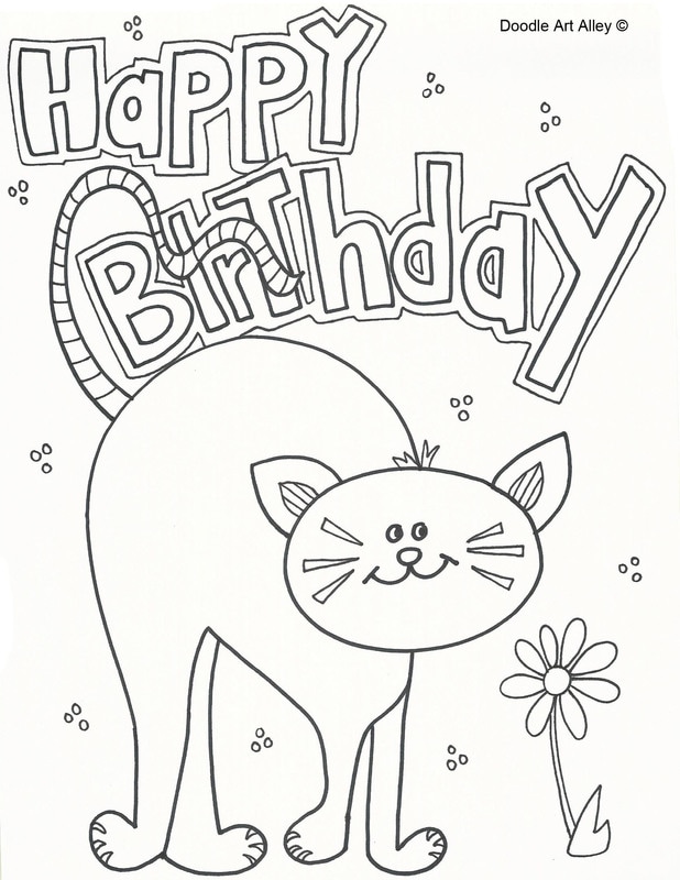 Pet birthday coloring pages