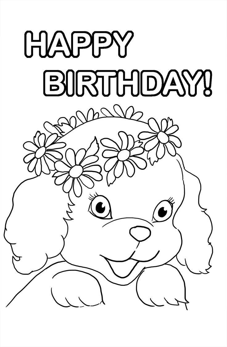 Happy birthday coloring pages birthday coloring pages puppy coloring pages