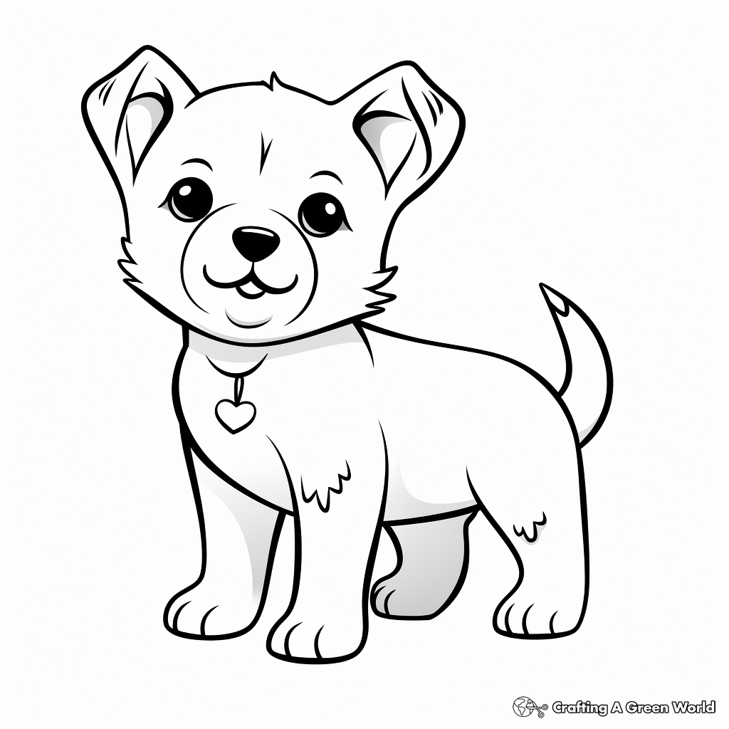 Kawaii dog coloring pages