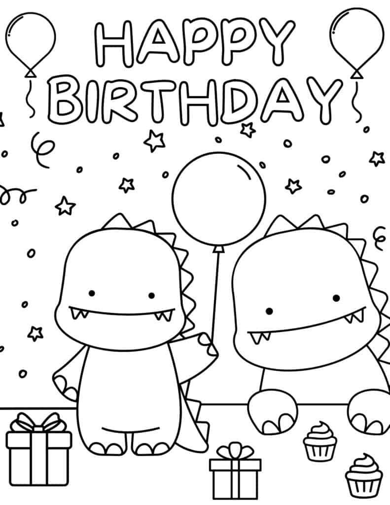 Free printable happy birthday coloring pages for kids