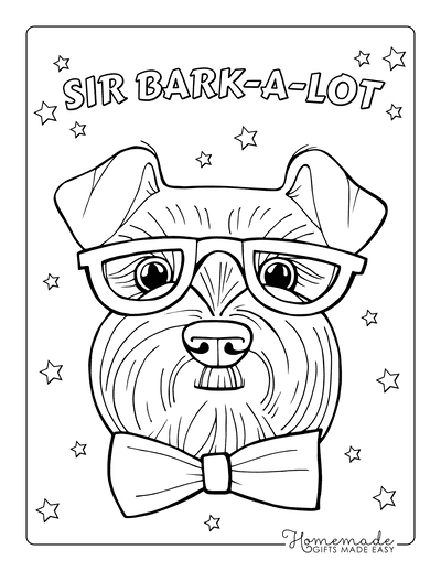 Free dog coloring pages for kids adults