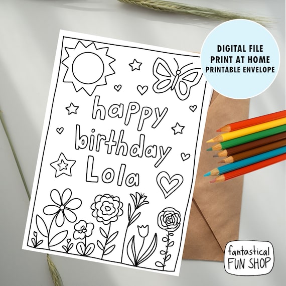 Lola birthday card from grandchild colorable card from granddaughter from grandson printable card for grandma coloring card x