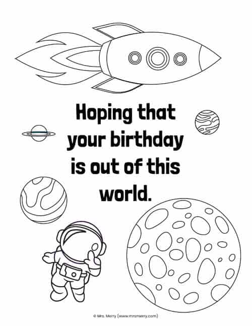 Free happy birthday coloring pages for kids mrs merry