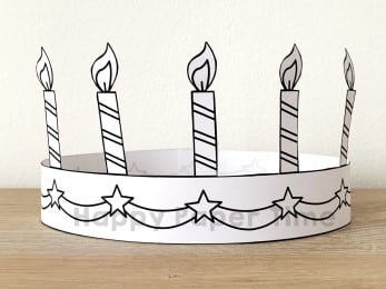 Birthday crown paper template printable