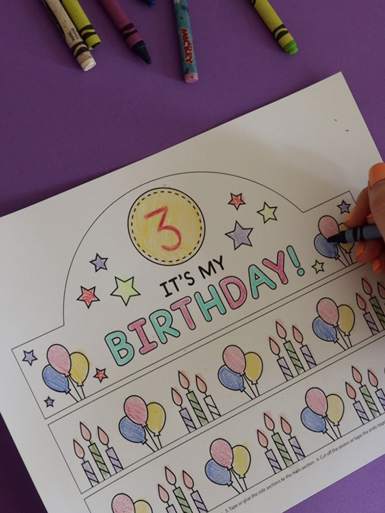 Free printable birthday crown