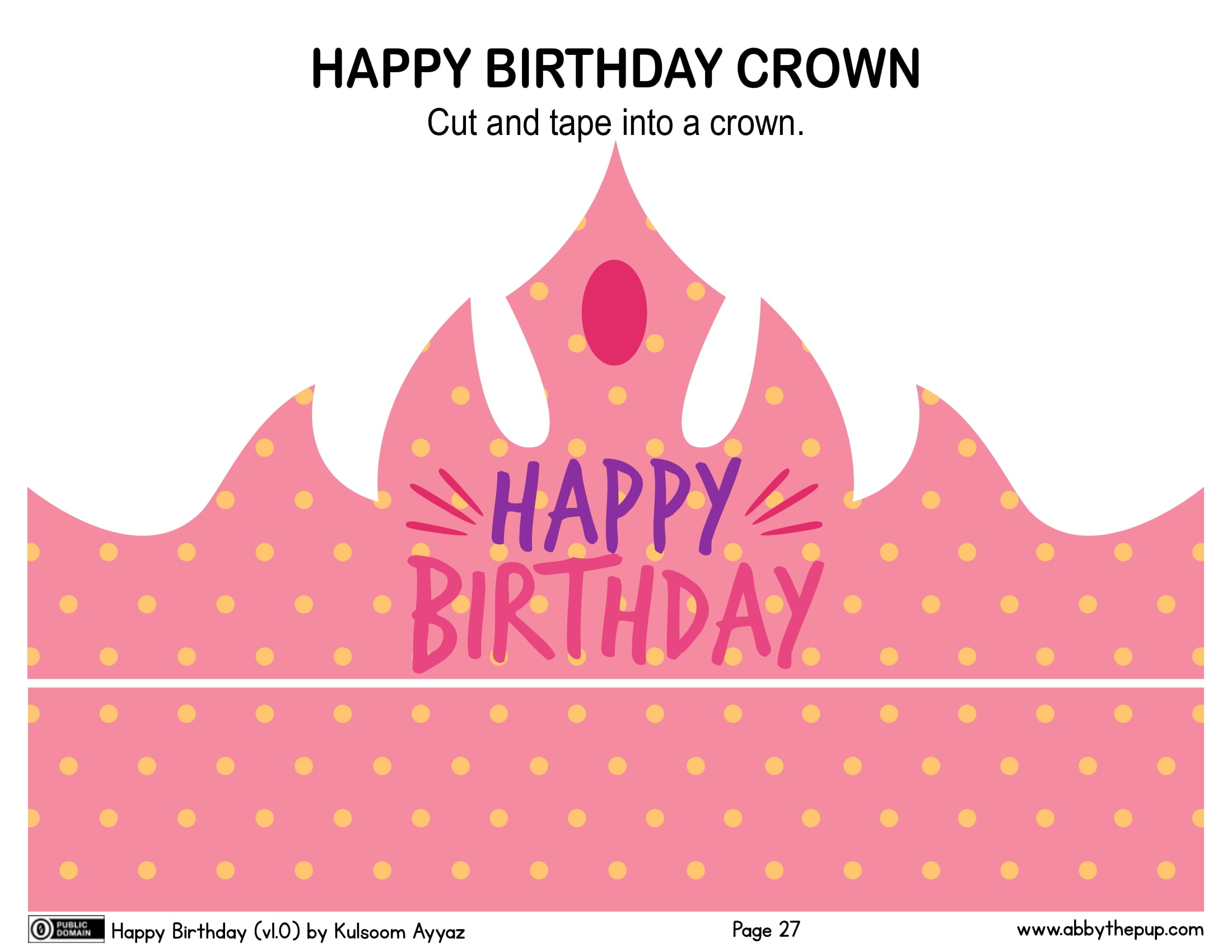 Happy birthday crown template free printable papercraft templates