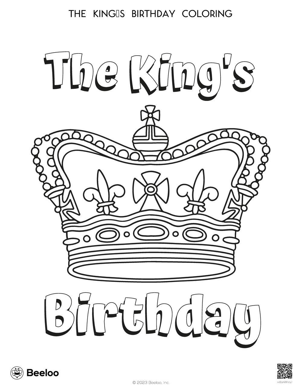 The kings birthday coloring â printable crafts and activities for kids