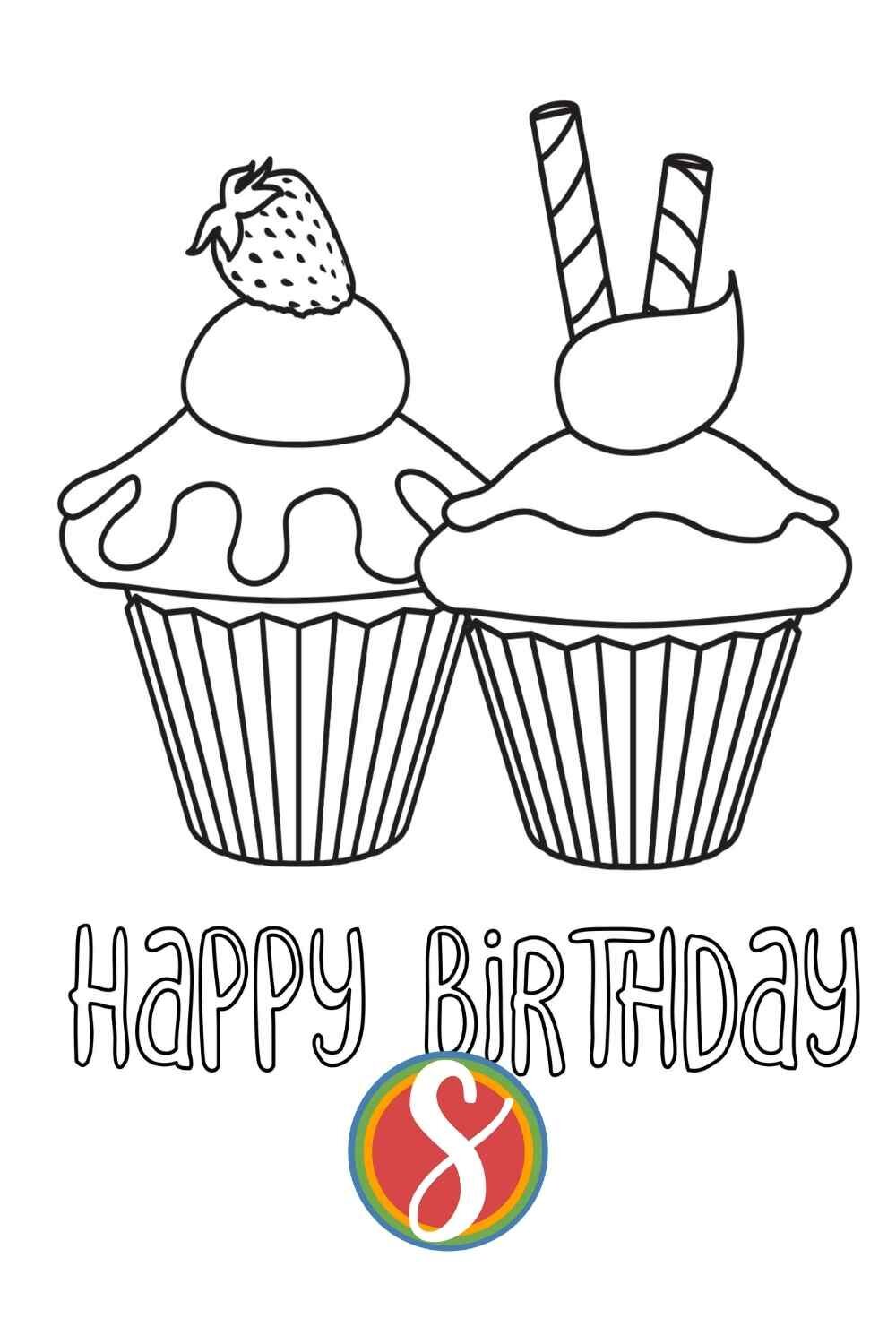 Free cupcake coloring pages â stevie doodles