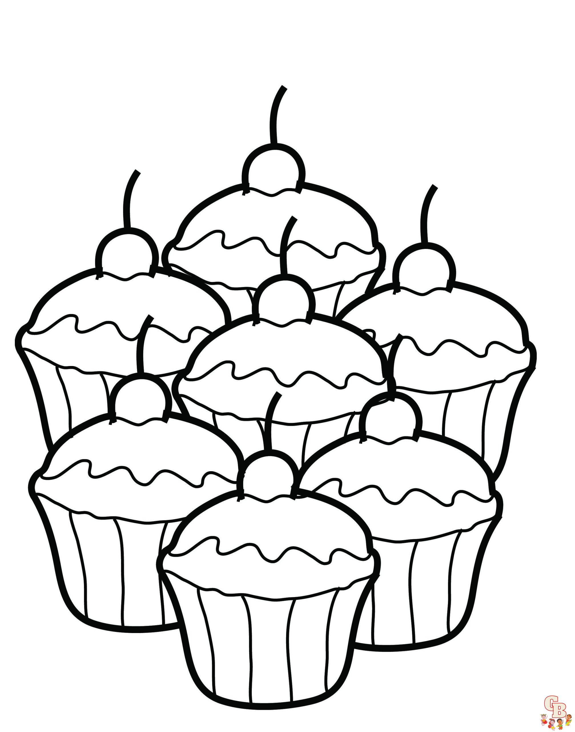 Cupcake coloring pages