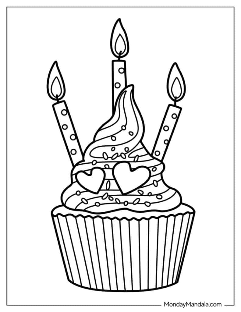 Cupcake coloring pages free pdf printables