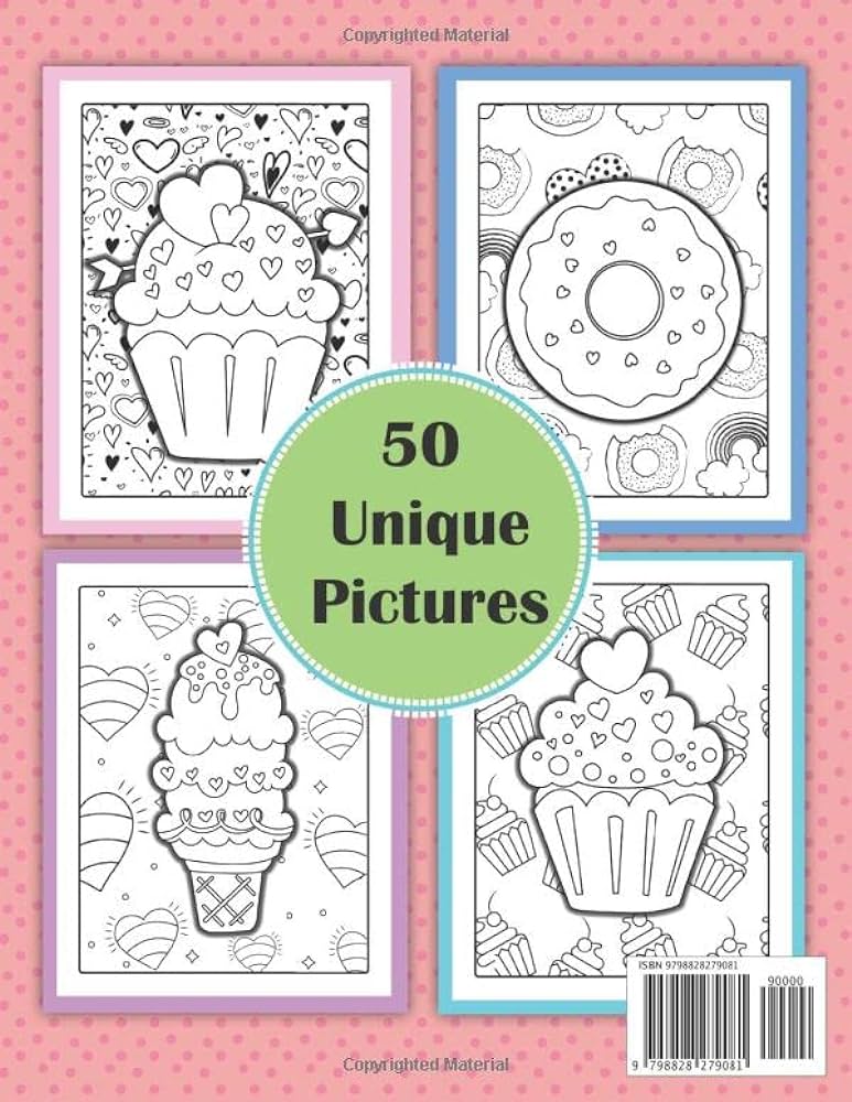 Cupcake coloring book for kids ages