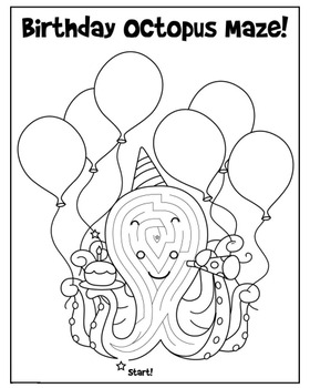 Printable birthday mazes for kids by creativity without borders tpt