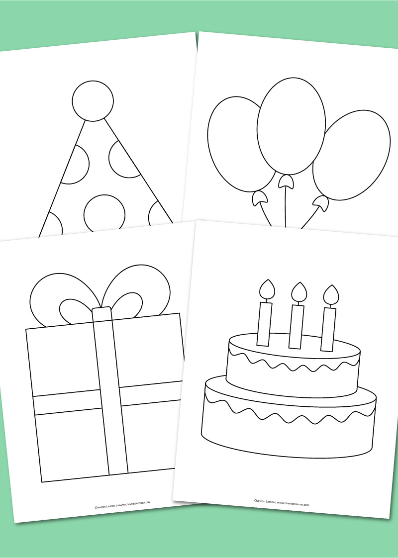 Easy printable birthday coloring pages