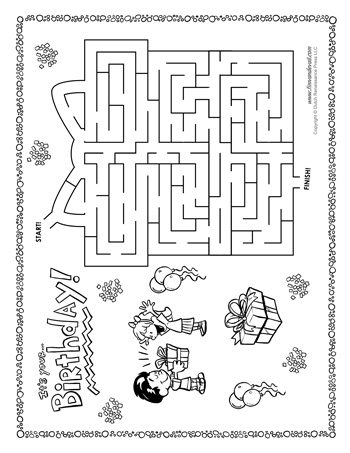 Birthday maze â tims printables