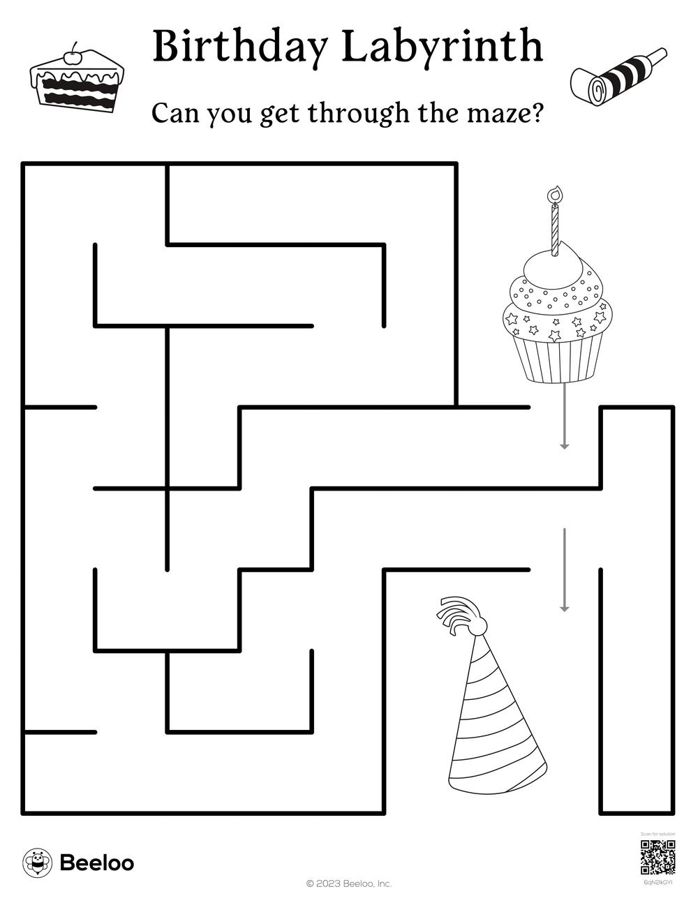 Birthday labyrinth â printable crafts and activities for kids