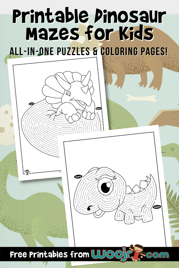 Printable dinosaur mazes for kids woo jr kids activities childrens publishing