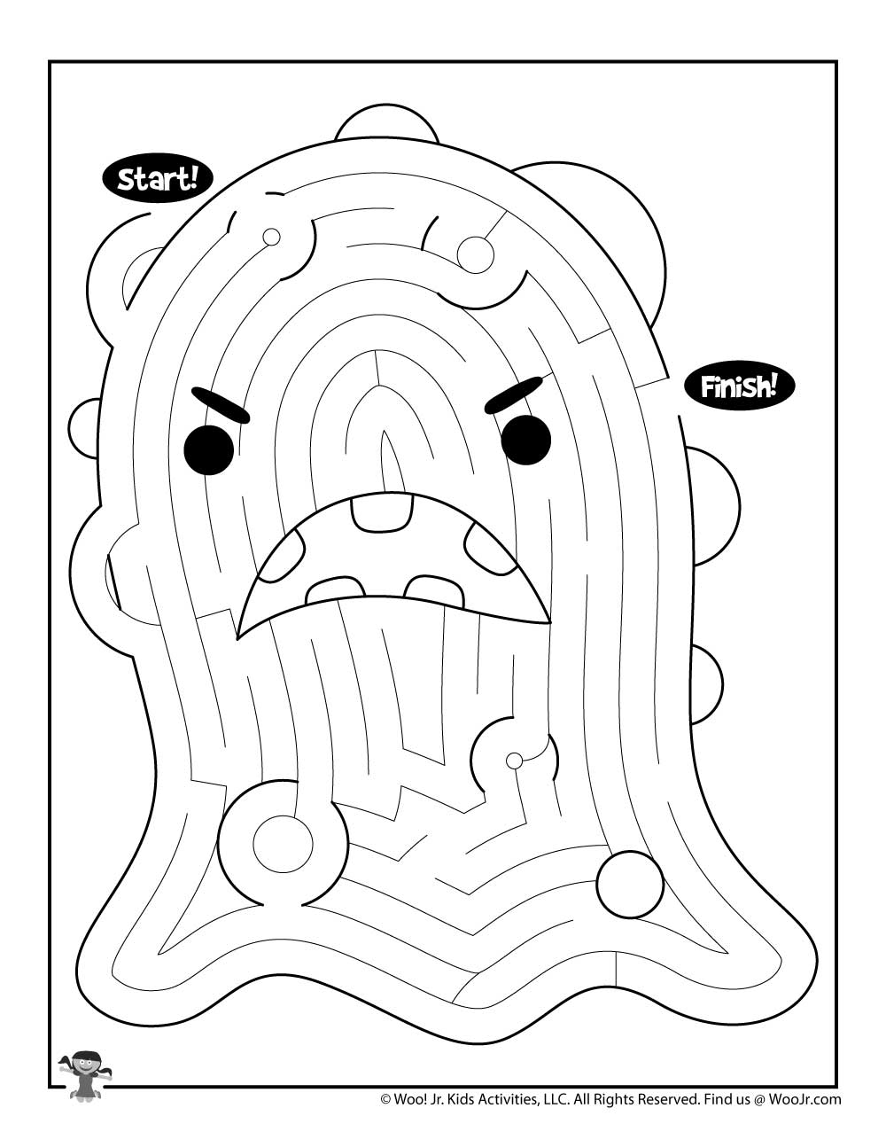 Printable monster mazes for kids woo jr kids activities childrens publishing