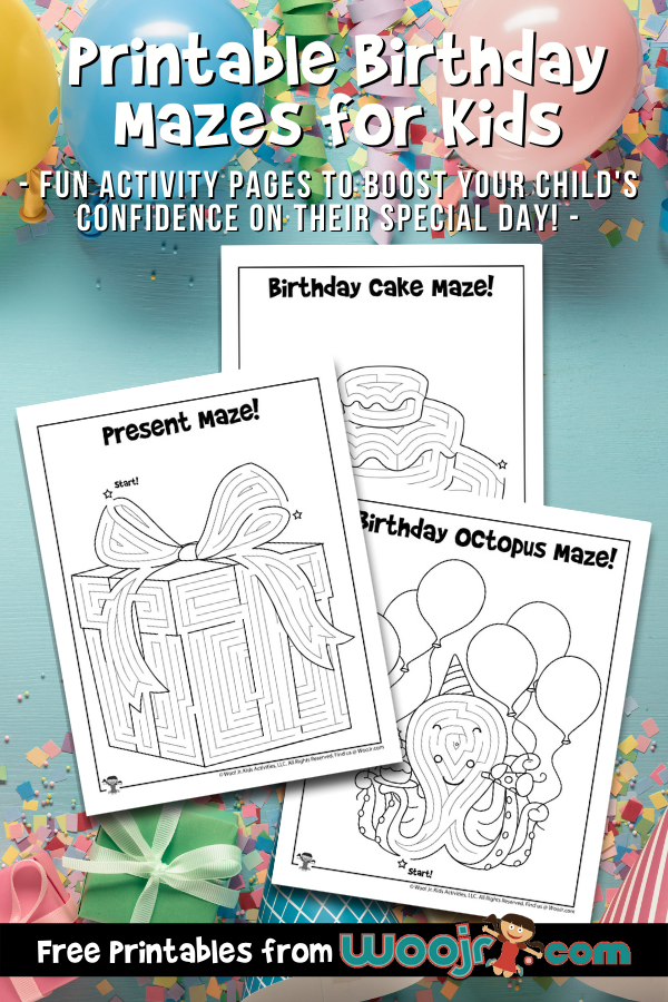 Printable birthday mazes for kids woo jr kids activities childrens publishing