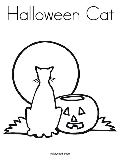 Halloween cat coloring page