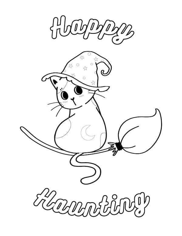 Cute cat coloring pages for kids and adults