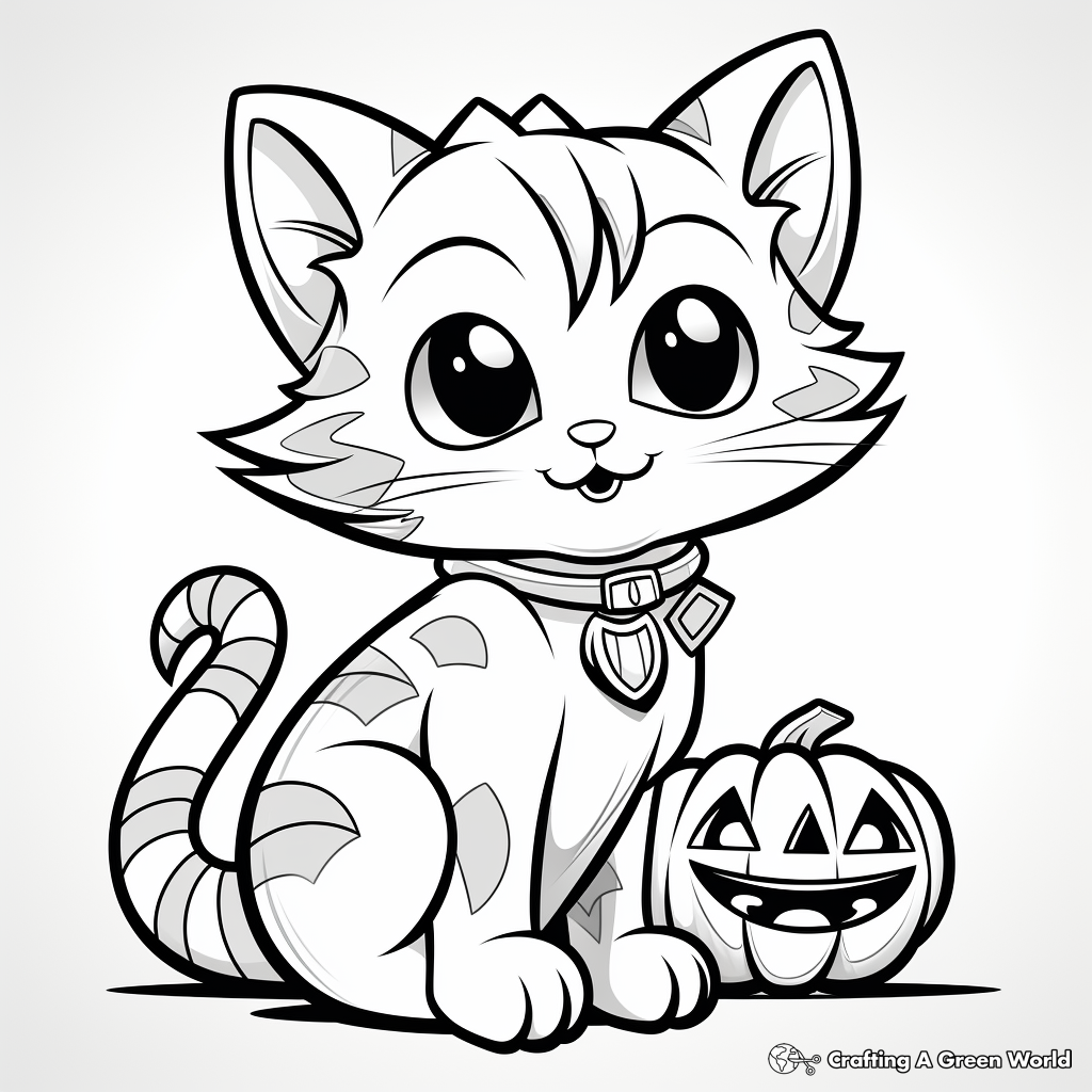 Halloween cat coloring pages