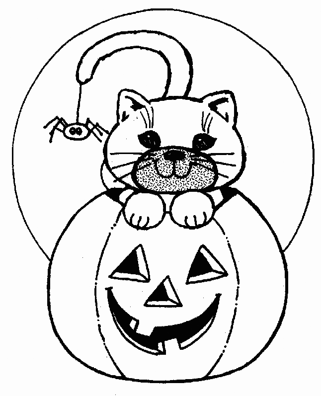 Halloween cat coloring pages