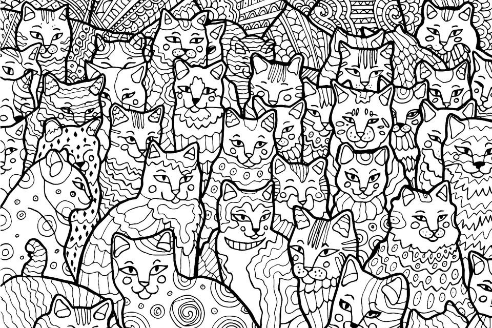 Free cat coloring pages purr