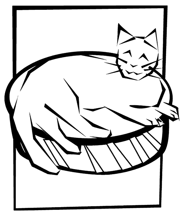 Cute cat coloring page