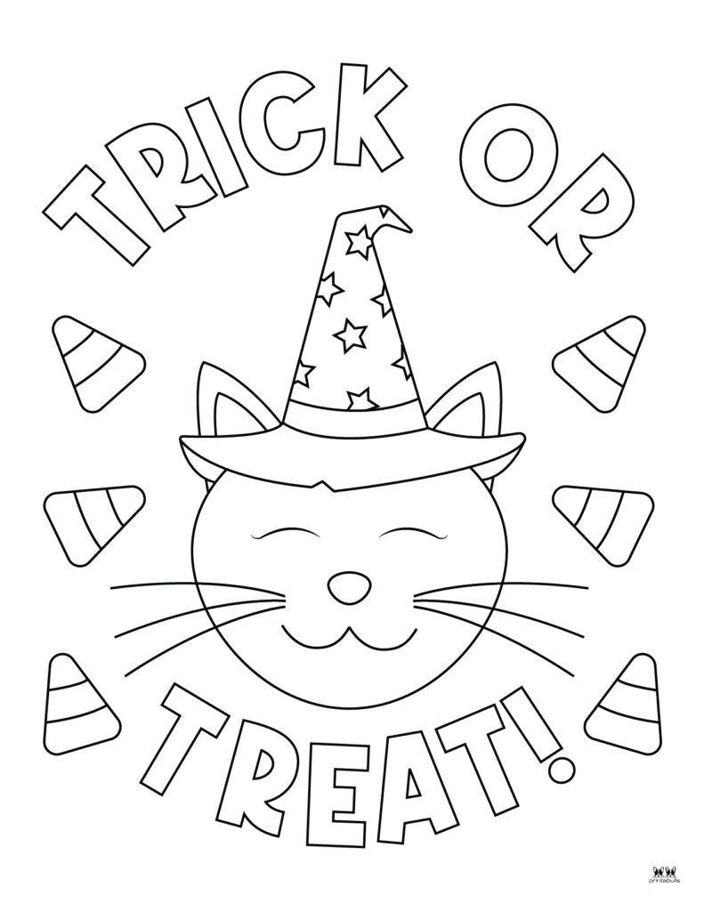 Halloween cat coloring pages