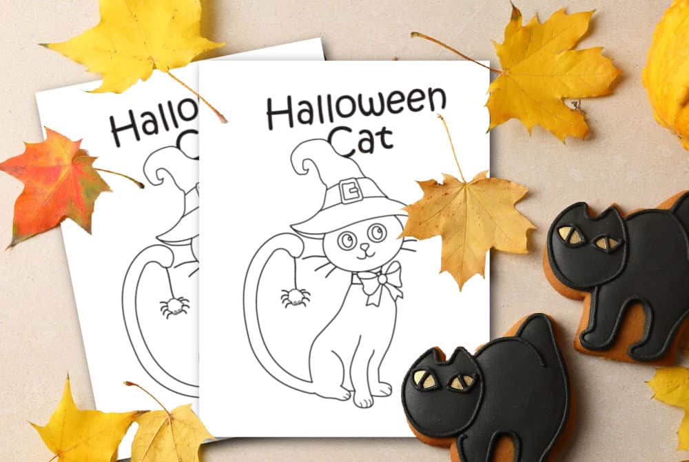 Halloween cat coloring pages