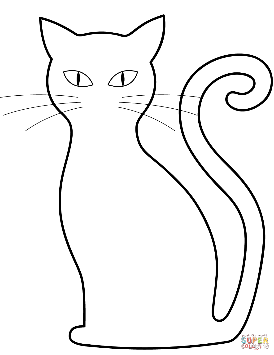 Black cat coloring page free printable coloring pages