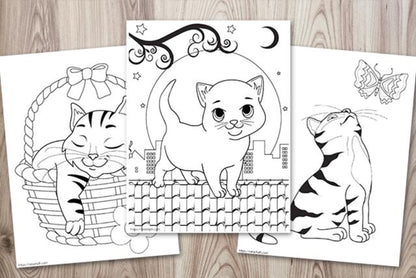 Printable cute cat coloring book â the artisan life