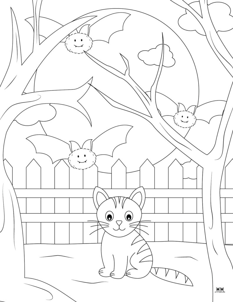 Halloween cat coloring pages